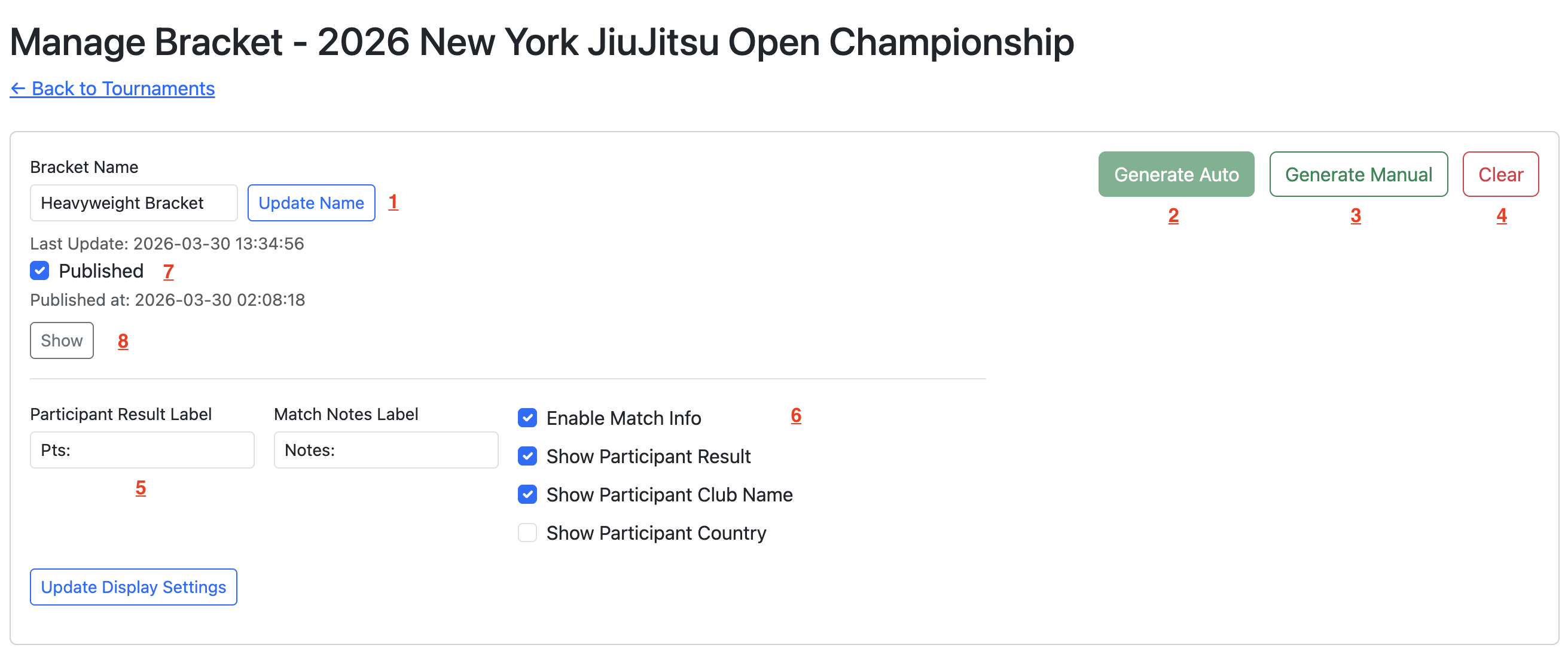 Bracket manager sample 1