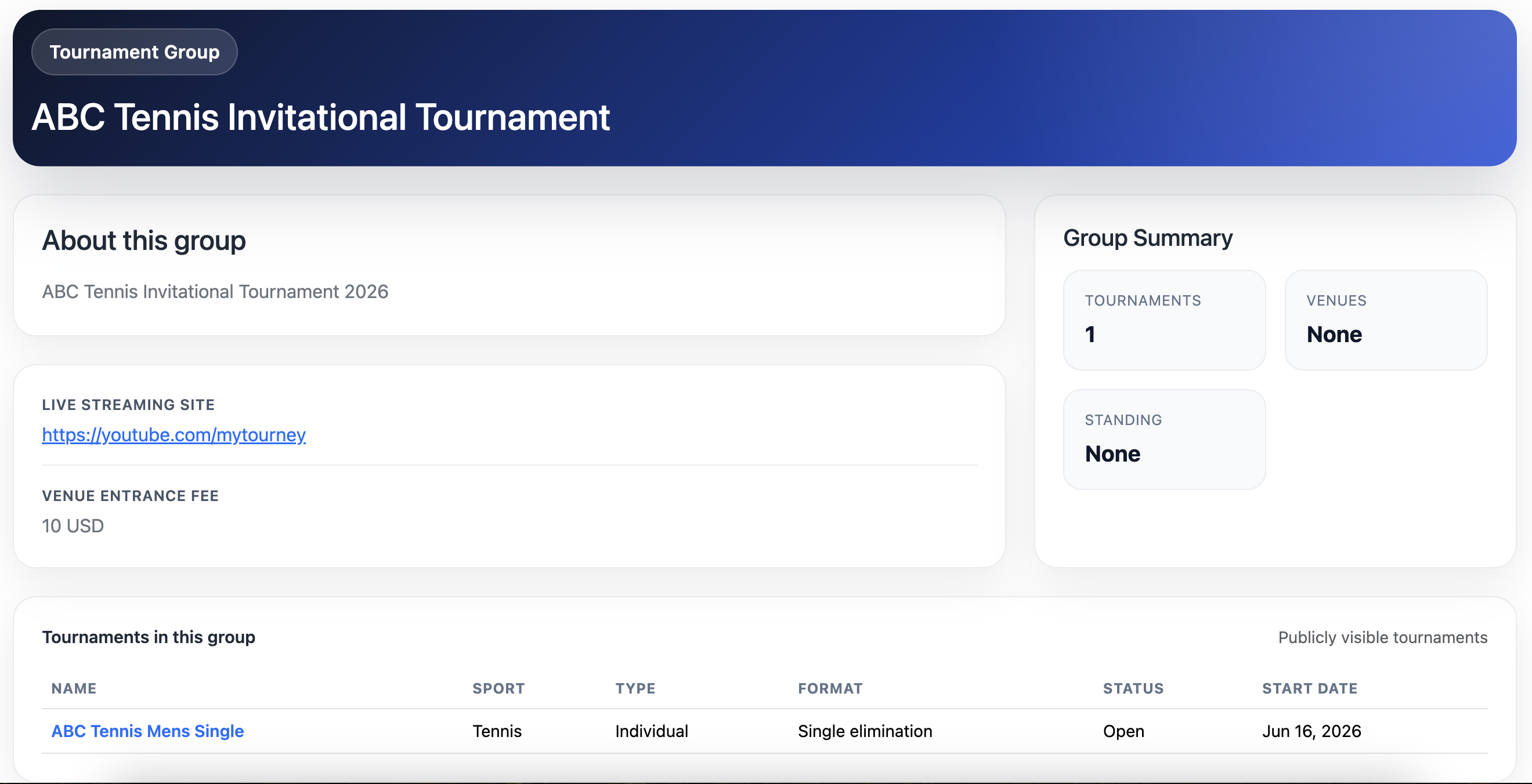Tournament group
