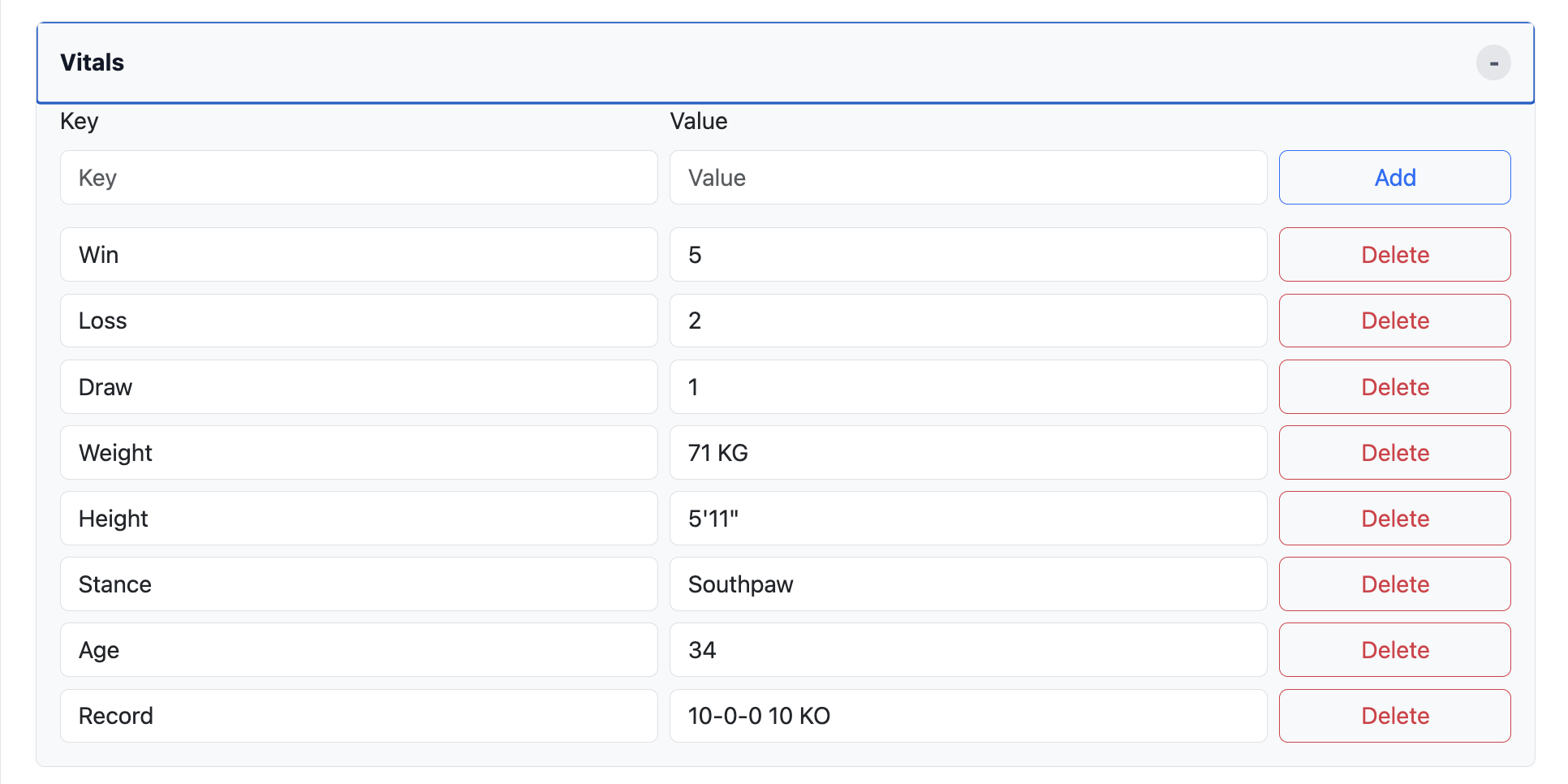 Participant Vitals